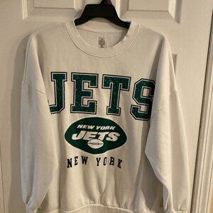 New York Jets Women's White and Green Sweatshirt